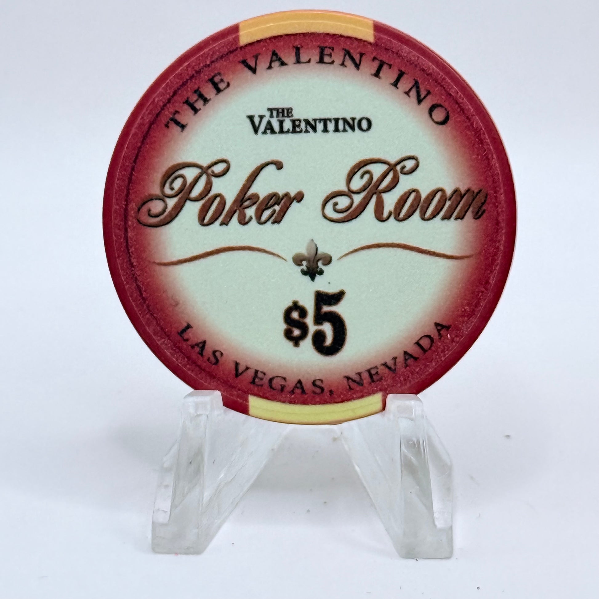 The Valentino Poker Room Las Vegas Nevada $5 Casino Chip
