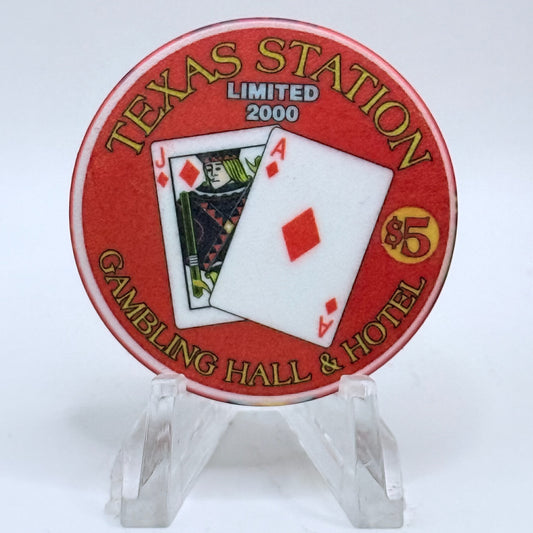 Texas Station N. Las Vegas Nevada 1995 LE $5 Casino Chip V3510