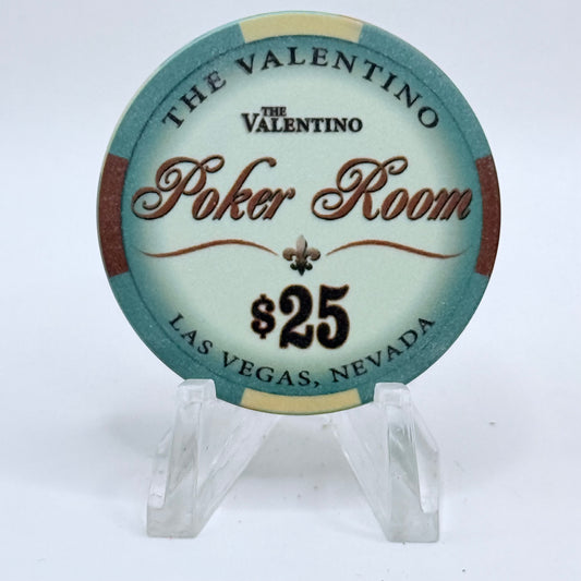 The Valentino Poker Room Las Vegas Nevada $25 Casino Chip