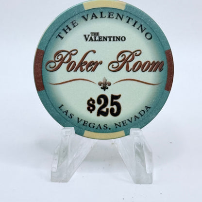 The Valentino Poker Room Las Vegas Nevada $25 Casino Chip