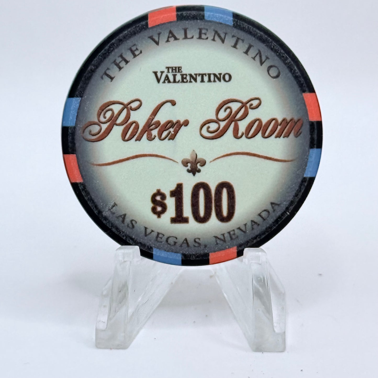The Valentino Poker Room Las Vegas Nevada $100 Casino Chip