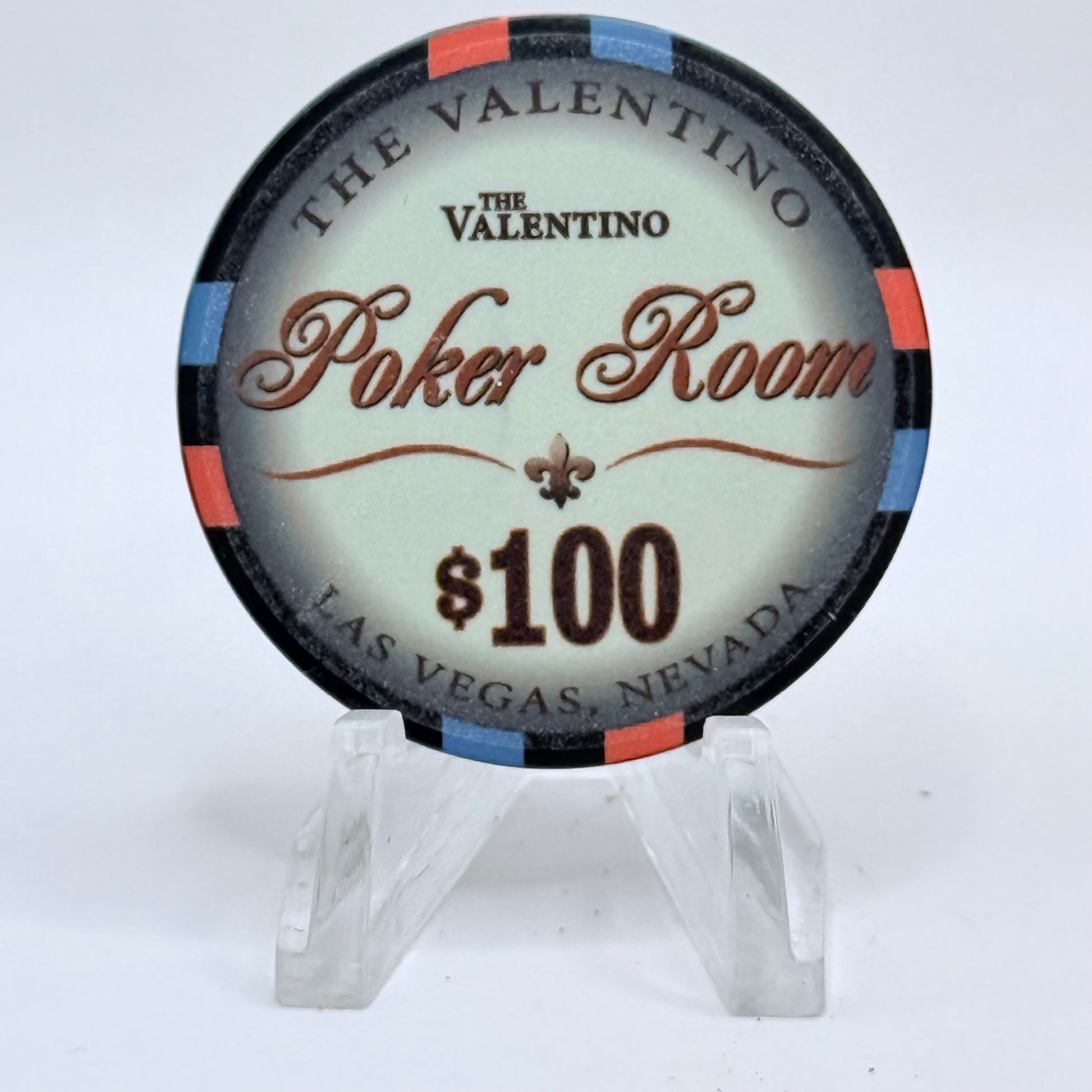 The Valentino Poker Room Las Vegas Nevada $100 Casino Chip