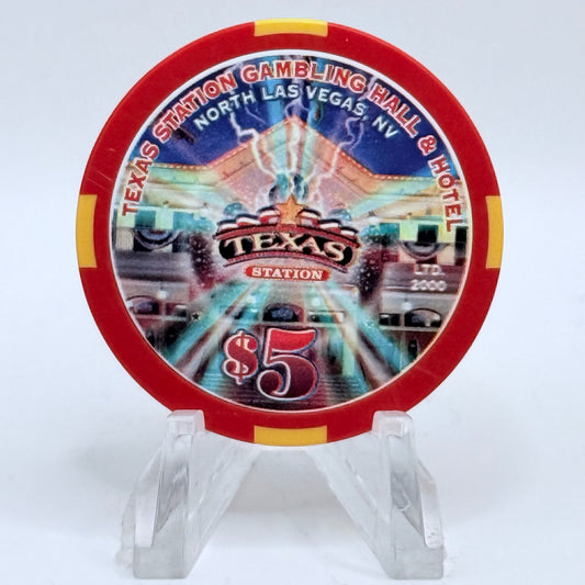 Texas Station N. Las Vegas Nevada 1999 '2000 AD' LE $5 Casino Chip V5758