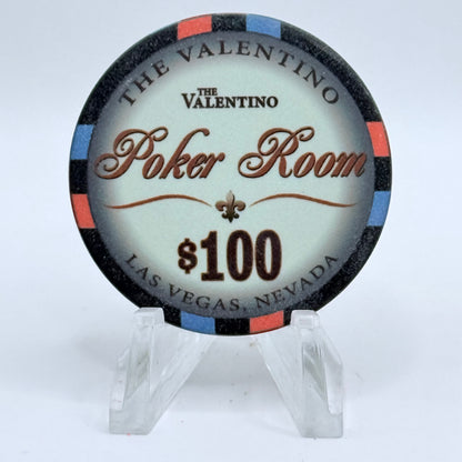 The Valentino Poker Room Las Vegas Nevada $100 Casino Chip