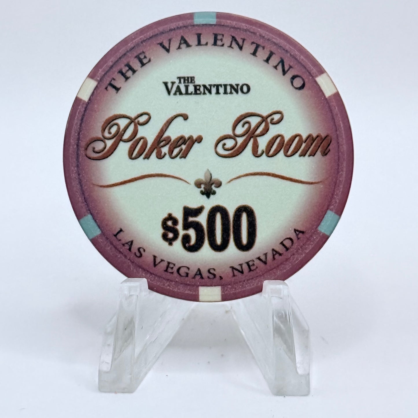 The Valentino Poker Room Las Vegas Nevada $500 Casino Chip