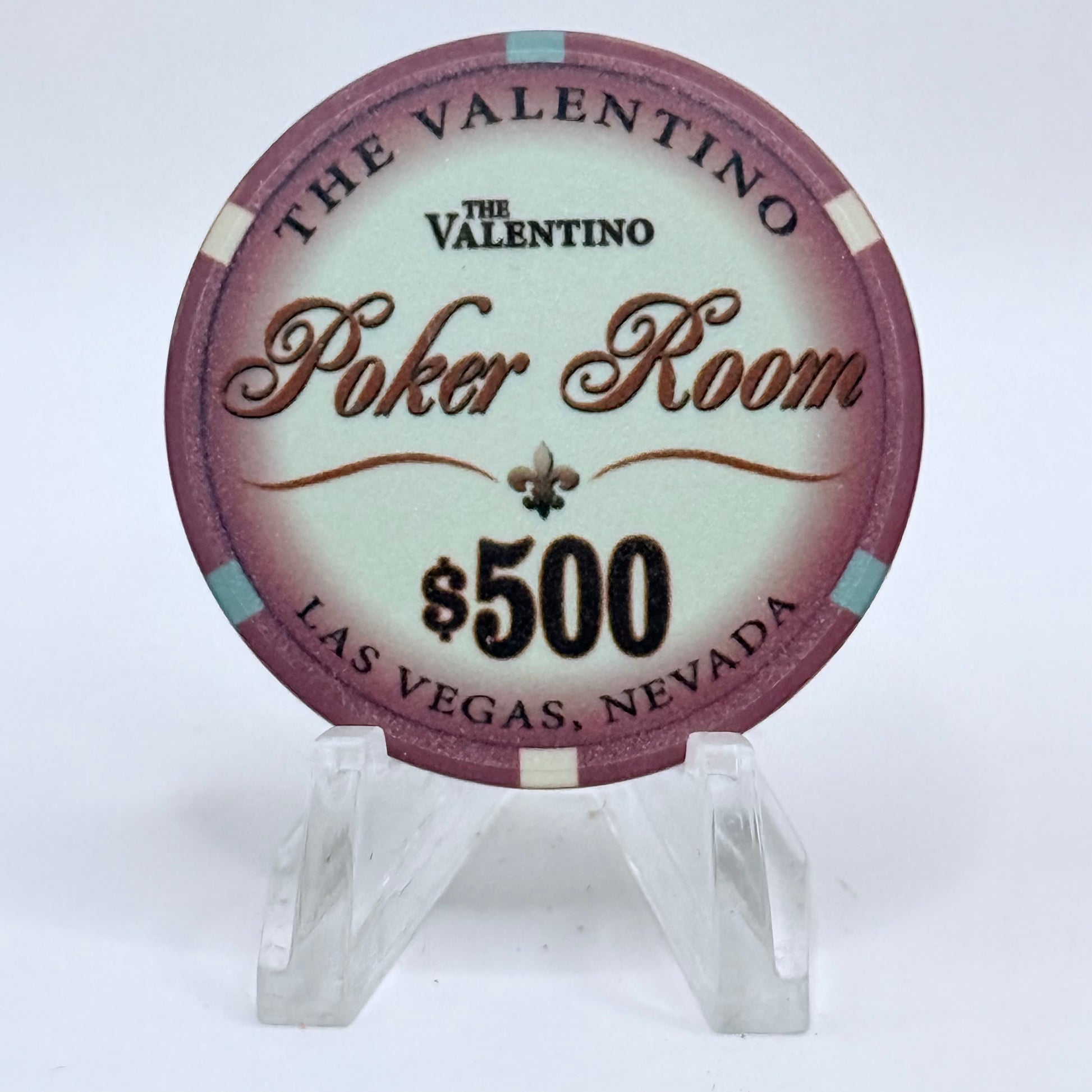 The Valentino Poker Room Las Vegas Nevada $500 Casino Chip