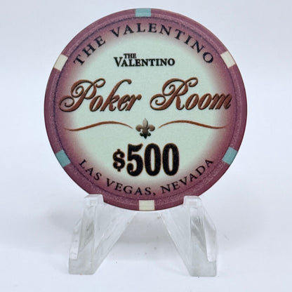 The Valentino Poker Room Las Vegas Nevada $500 Casino Chip
