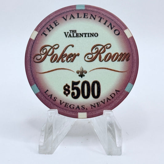 The Valentino Poker Room Las Vegas Nevada $500 Casino Chip