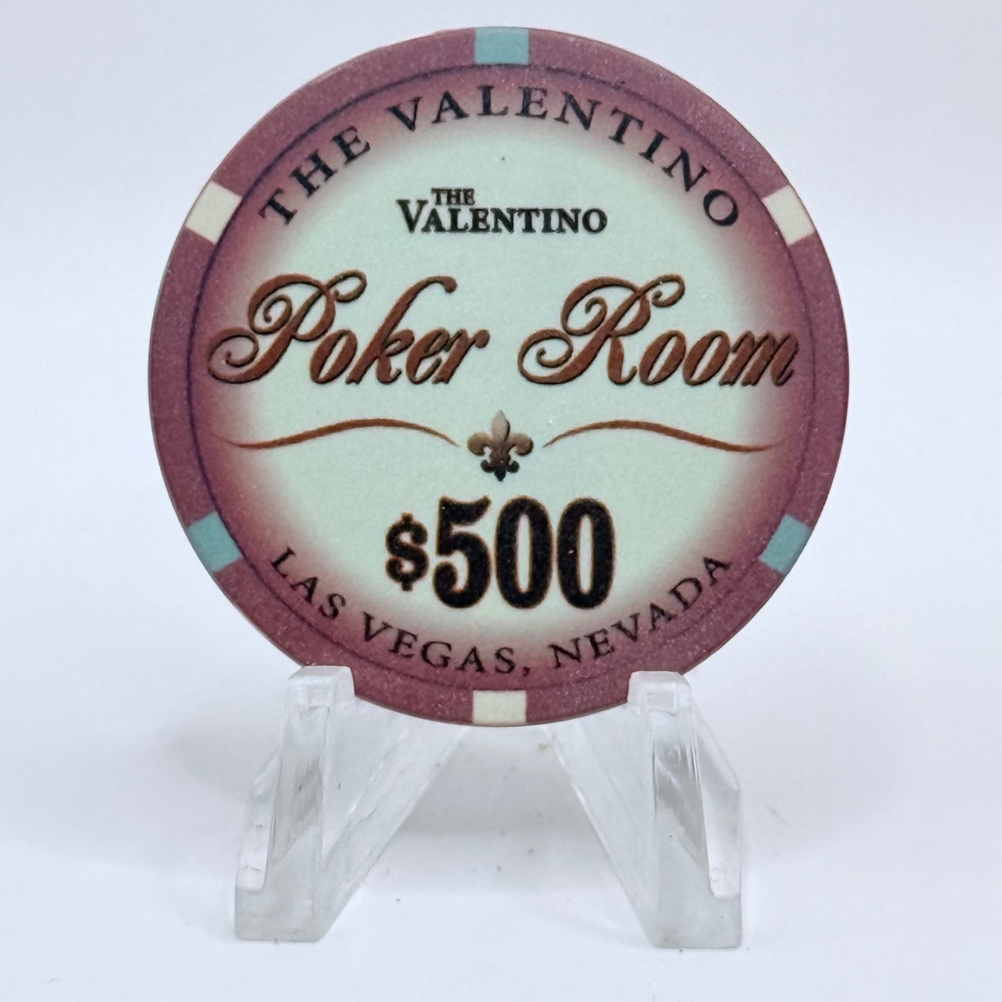 The Valentino Poker Room Las Vegas Nevada $500 Casino Chip