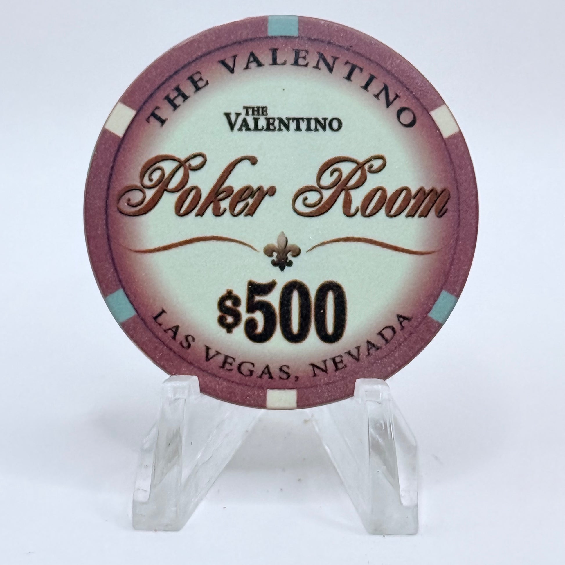 The Valentino Poker Room Las Vegas Nevada $500 Casino Chip
