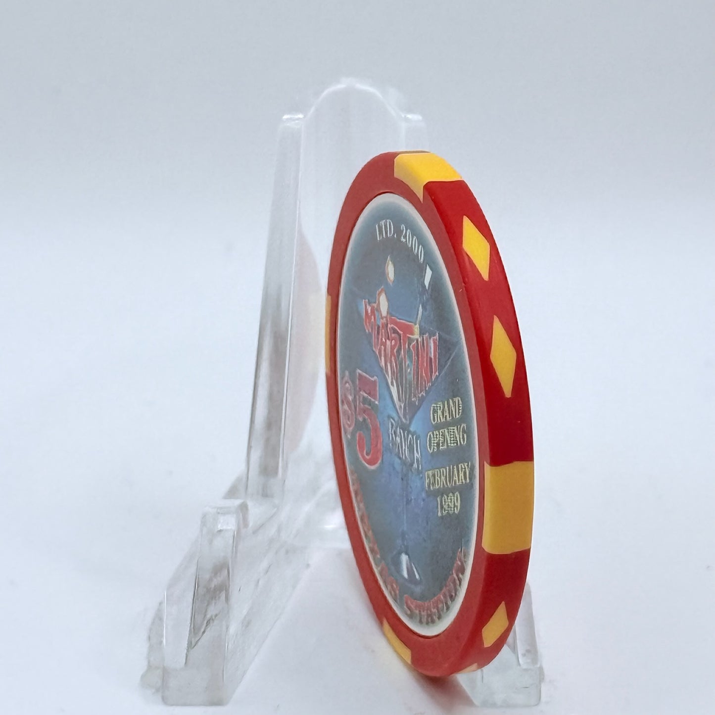 Texas Station N. Las Vegas Nevada 1999 'Martini Ranch' LE $5 Casino Chip V3509