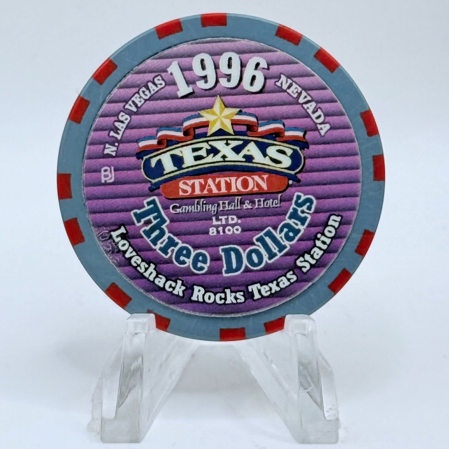 Texas Station N. Las Vegas Nevada 2006 LE $3 Casino Chip E2772