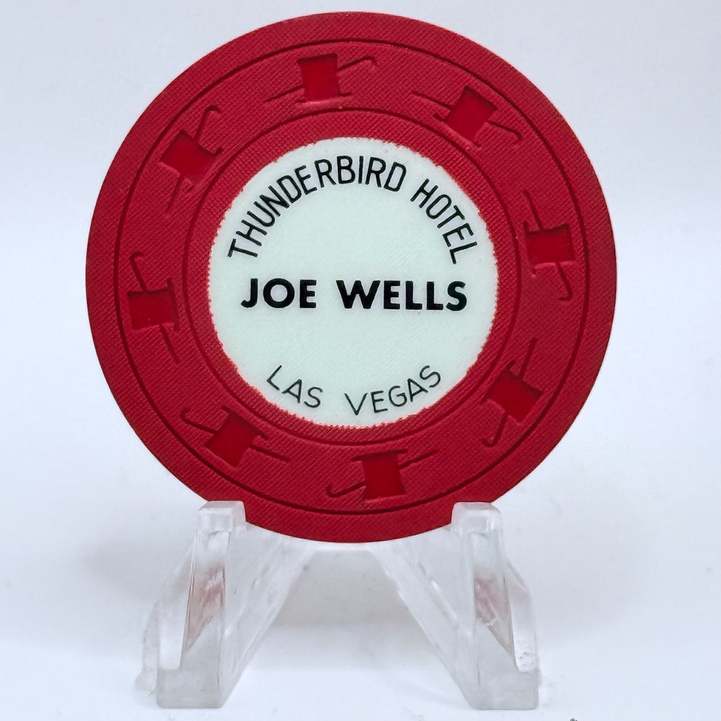 Thunderbird Hotel Las Vegas Nevada 1962 'Joe Wells' $1 Casino Chip N3909