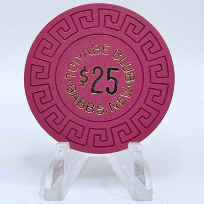 Toiyabe Club Gabbs Nevada 1960s $25 Casino Chip N5712