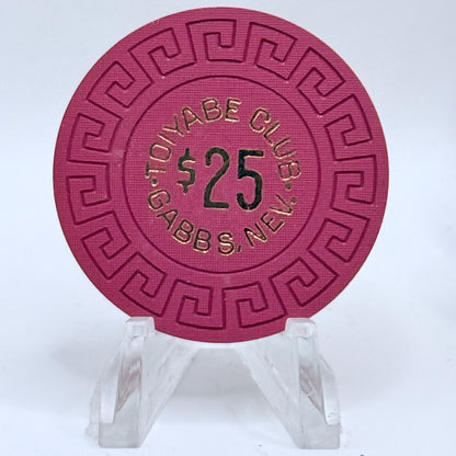 Toiyabe Club Gabbs Nevada 1960s $25 Casino Chip N5712