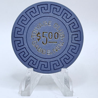 Toiyabe Club Gabbs Nevada 1960s $5 Casino Chip N3377