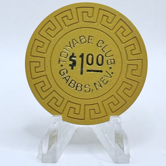 Toiyabe Club Gabbs Nevada 1960s $1 Casino Chip N3378