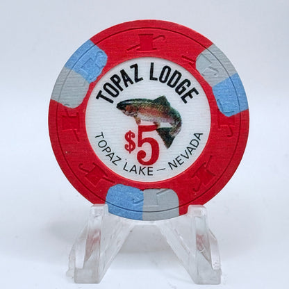 Topaz Lodge Gardnerville Nevada 1990 $5 Casino Chip N3386