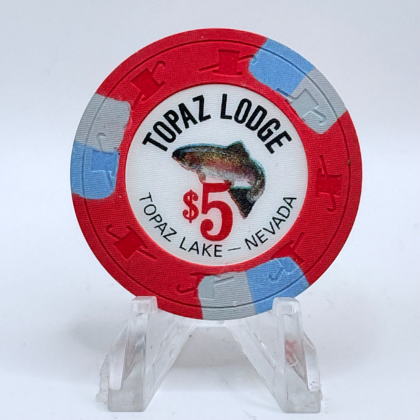 Topaz Lodge Gardnerville Nevada 1990 $5 Casino Chip N3386