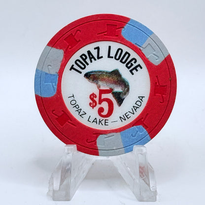 Topaz Lodge Gardnerville Nevada 1990 $5 Casino Chip N3386