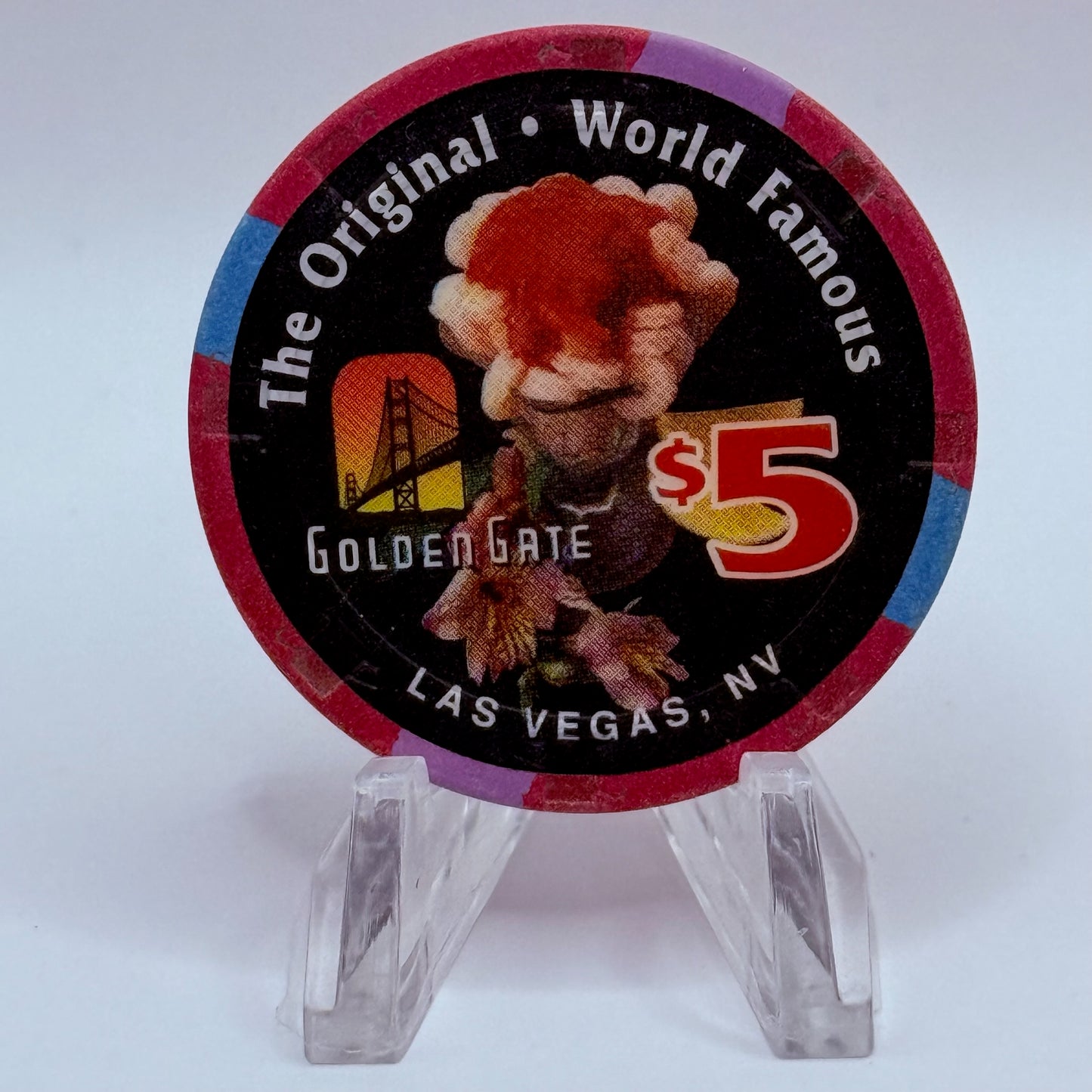 Golden Gate Las Vegas Nevada 1997 'World Famous Shrimp Cocktail' LE $5 Casino Chip N9830