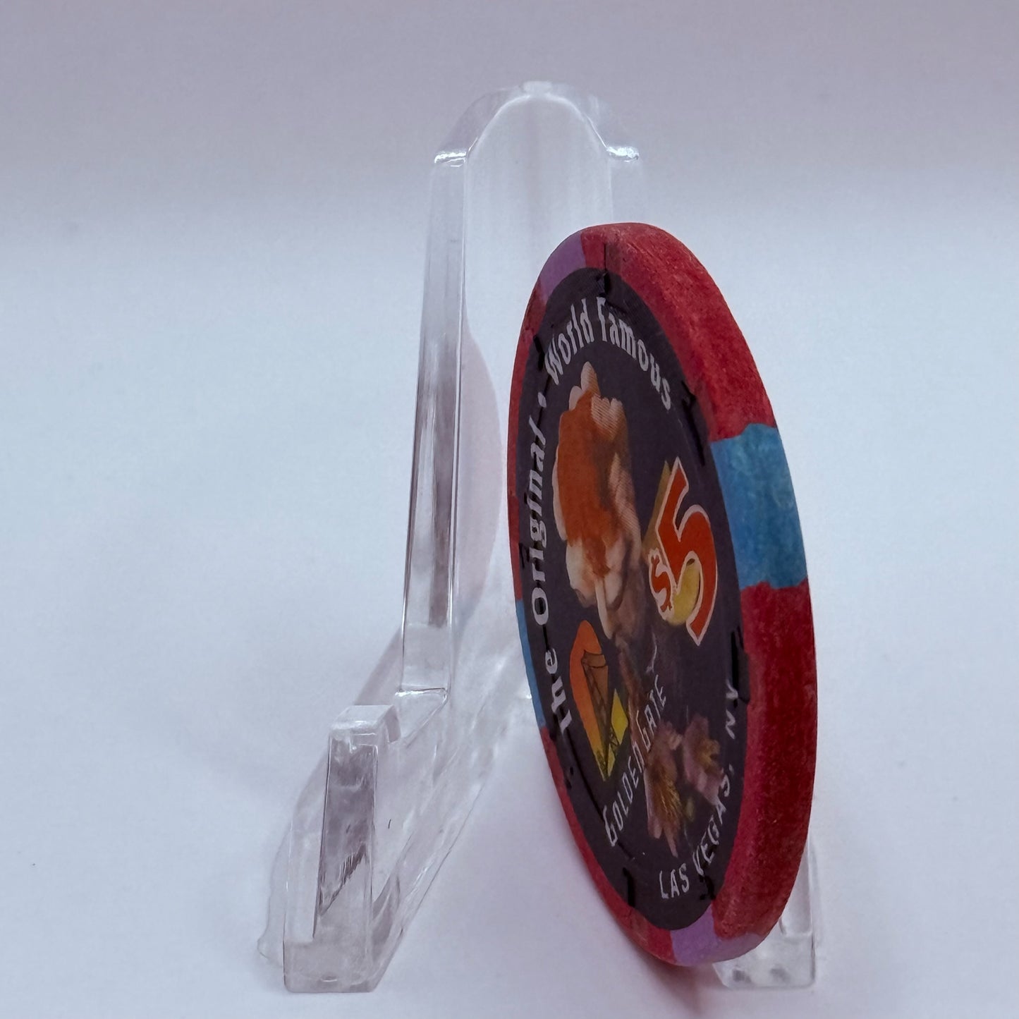 Golden Gate Las Vegas Nevada 1997 'World Famous Shrimp Cocktail' LE $5 Casino Chip N9830
