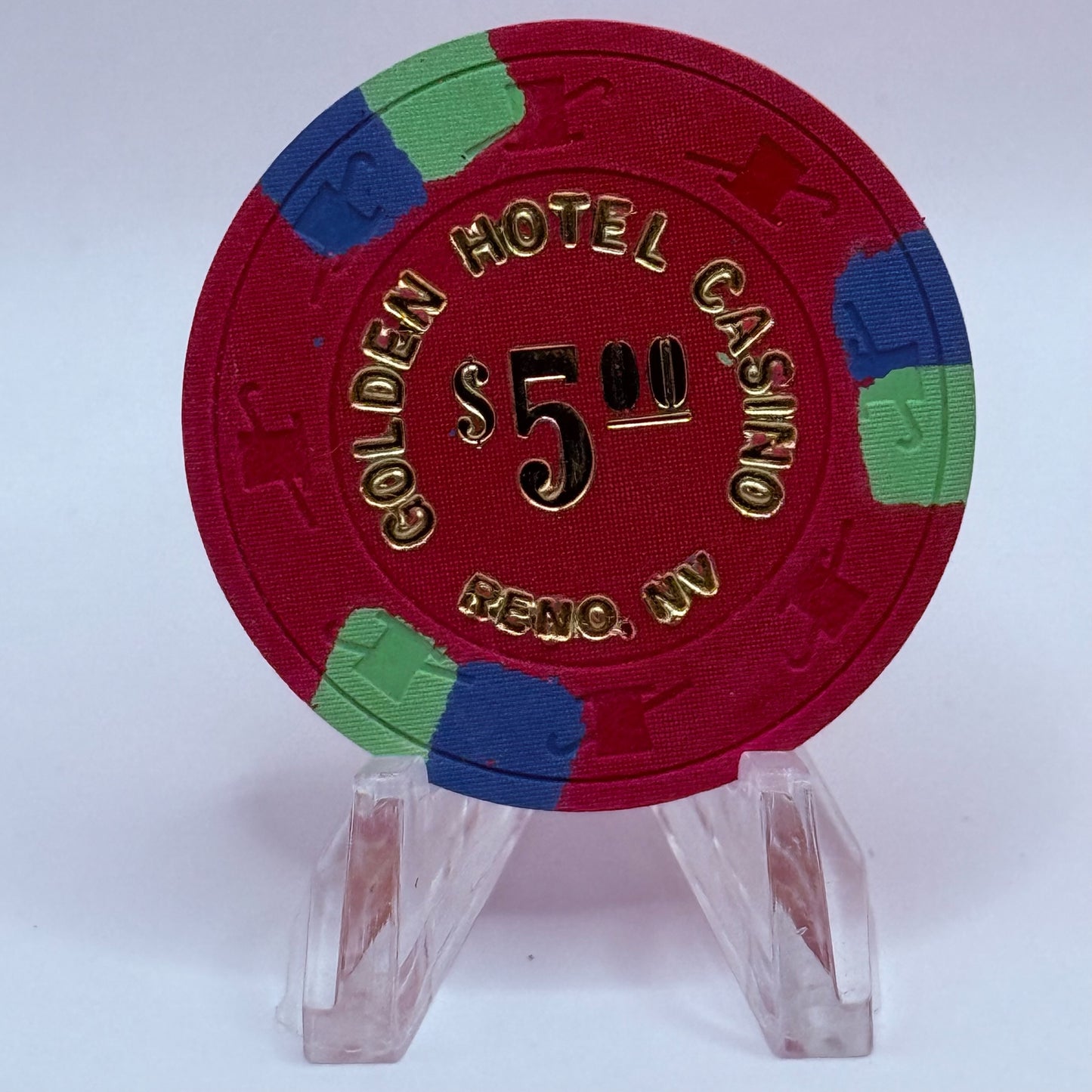 Golden Hotel Casino Reno Nevada 1980 $5 Casino Chip N7597
