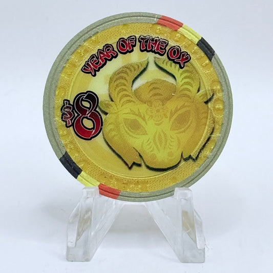 Gold Coast Las Vegas Nevada 2009 'Year Of The Ox' LE $8 Casino Chip E7971