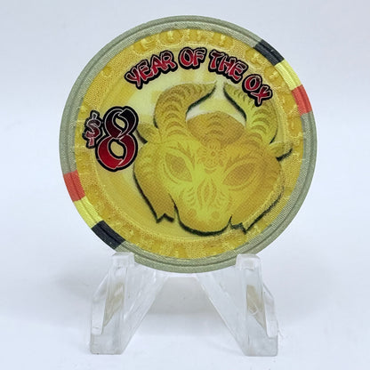 Gold Coast Las Vegas Nevada 2009 'Year Of The Ox' LE $8 Casino Chip E7971