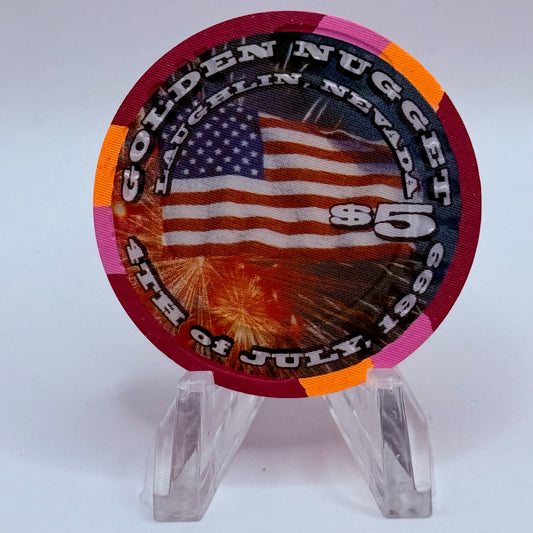 Golden Nugget Laughlin Nevada 1999 'July 4th 1999' LE $5 Casino Chip V4381