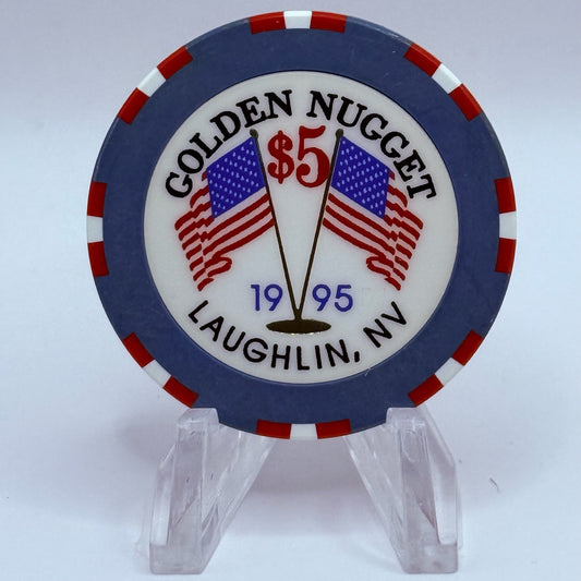 Golden Nugget Laughlin Nevada 1995 '4th of July' LE $5 Casino Chip N0460