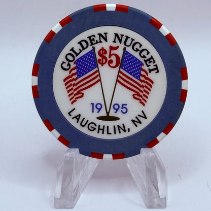 Golden Nugget Laughlin Nevada 1995 '4th of July' LE $5 Casino Chip N0460
