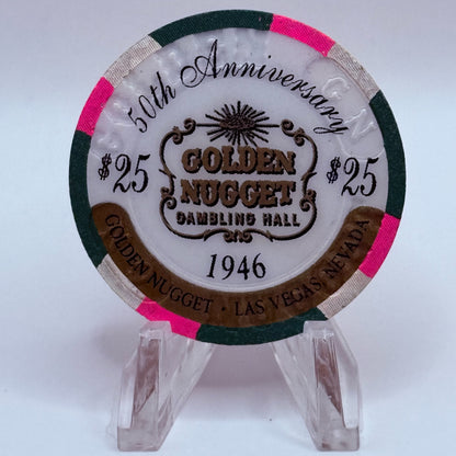 Golden Nugget Las Vegas Nevada 1996 '50th Anniversary' LE $25 Casino Chip N8471