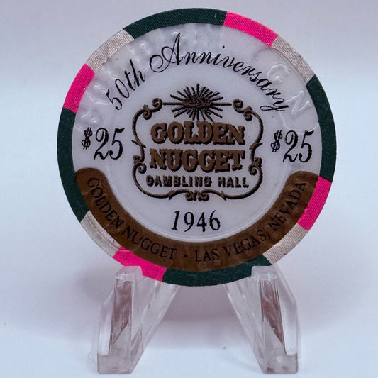 Golden Nugget Las Vegas Nevada 1996 '50th Anniversary' LE $25 Casino Chip N8471