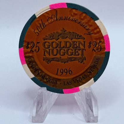 Golden Nugget Las Vegas Nevada 1996 '50th Anniversary' LE $25 Casino Chip N8471