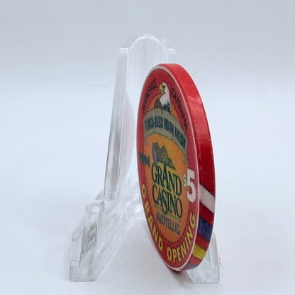 Grand Casino Avoyelles Marksville Louisiana 1994 'Grand Opening' LE $5 Casino Chip