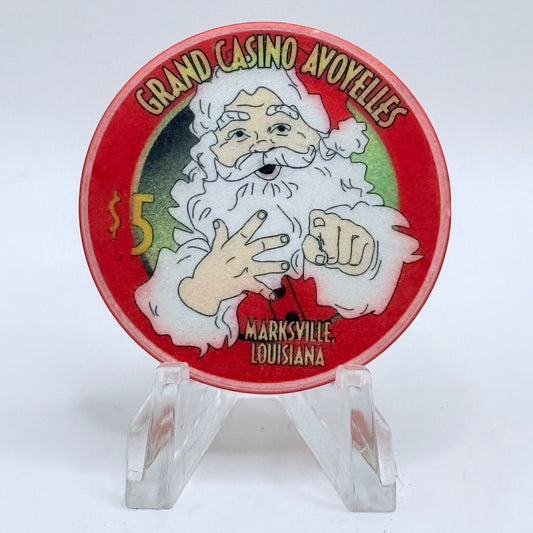 Grand Casino Avoyelles Marksville Louisiana 1997 'Merry Christmas' LE $5 Casino Chip