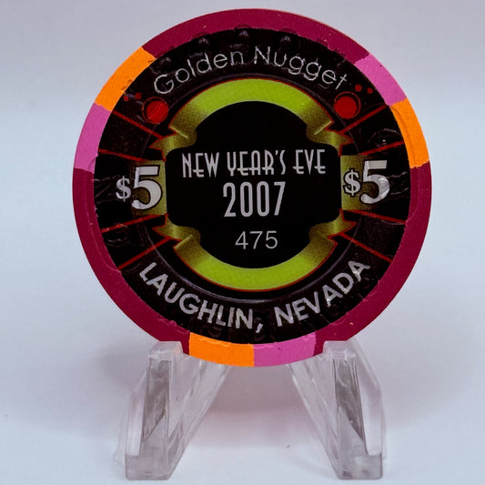 Golden Nugget Laughlin Nevada 2007 'New Year's Eve' LE $5 Casino Chip