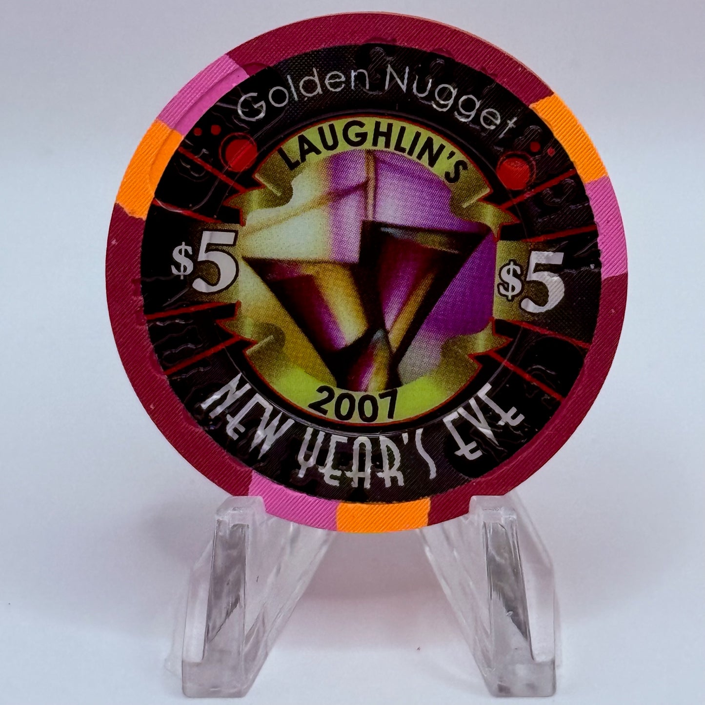 Golden Nugget Laughlin Nevada 2007 'New Year's Eve' LE $5 Casino Chip