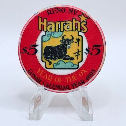 Harrah's Reno Nevada 1997 'Year Of The Ox' LE $5 Casino Chip N8532