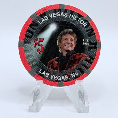 Las Vegas Hilton Las Vegas Nevada 2005 'Barry Manilow Red Coat' LE $5 Casino Chip E4786