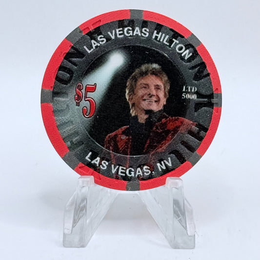 Las Vegas Hilton Las Vegas Nevada 2005 'Barry Manilow Red Coat' LE $5 Casino Chip E4786