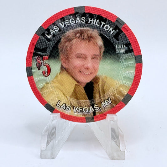 Las Vegas Hilton Las Vegas Nevada 2005 'Barry Manilow Yellow Coat' LE $5 Casino Chip E4787