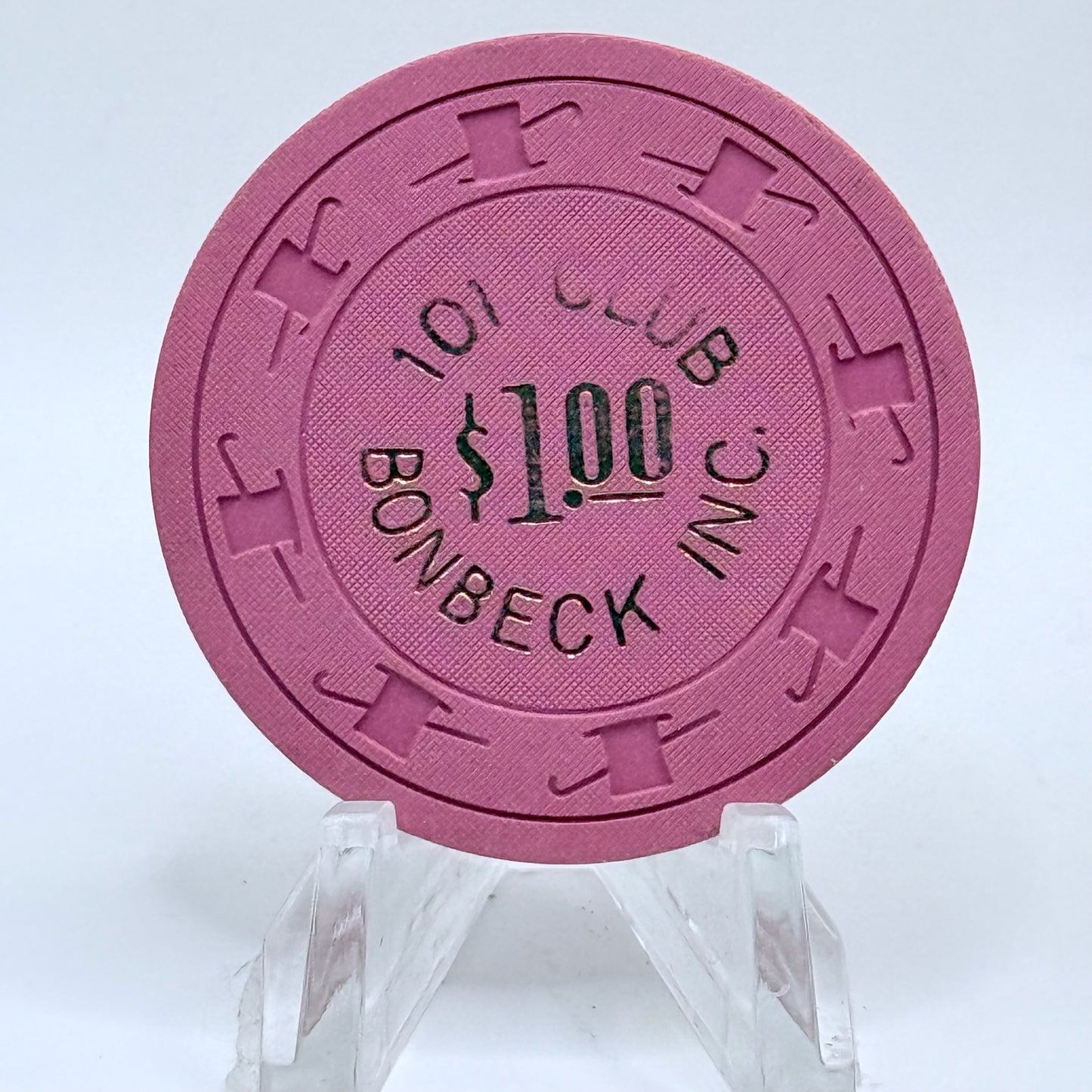 Inc. 101 Club Bonbeck N. Las Vegas Nevada 1969 $1 Casino Chip N1308