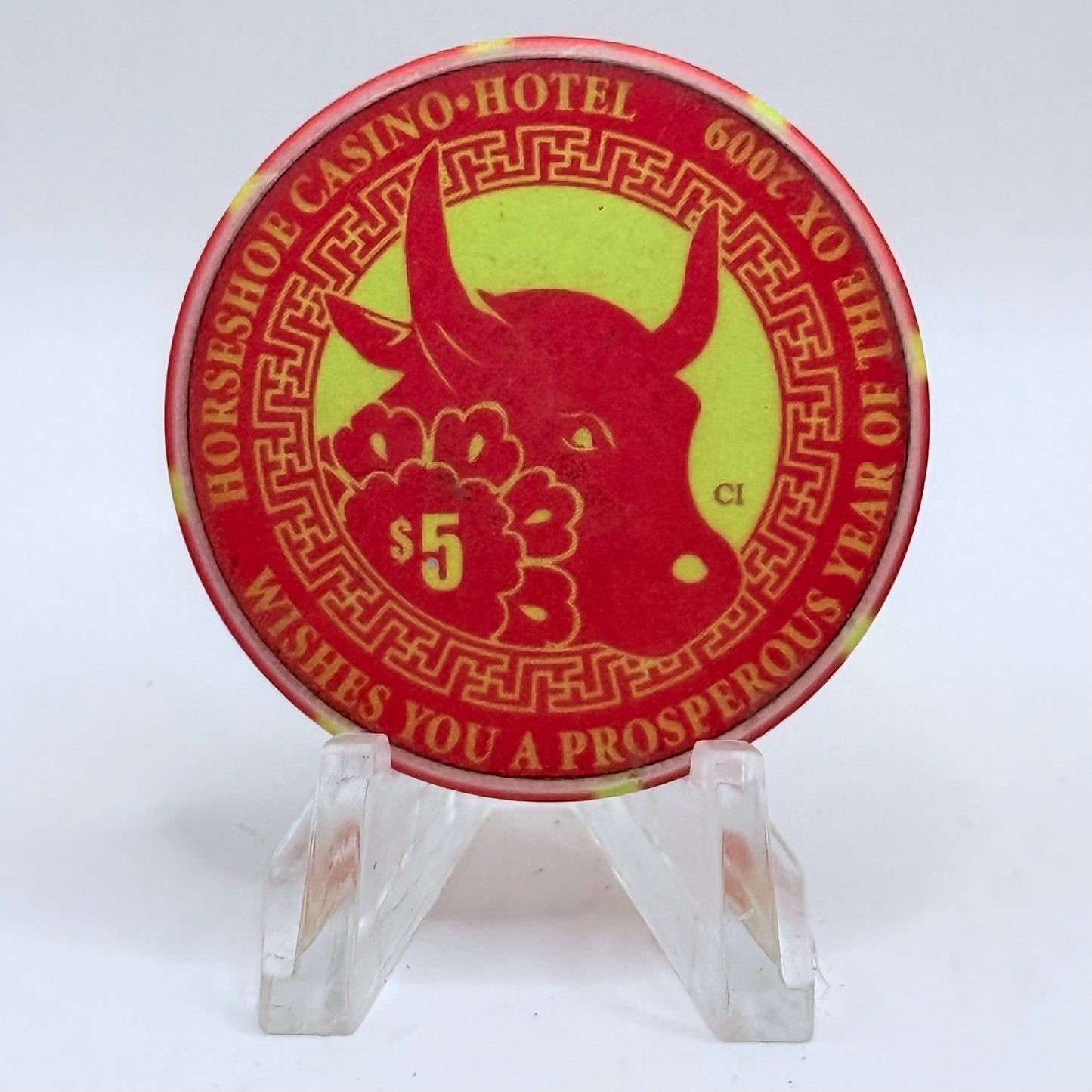 Horseshoe Southern Indiana Casino Elizabeth Indiana 2009 'Year Of The Ox' LE $5 Casino Chip
