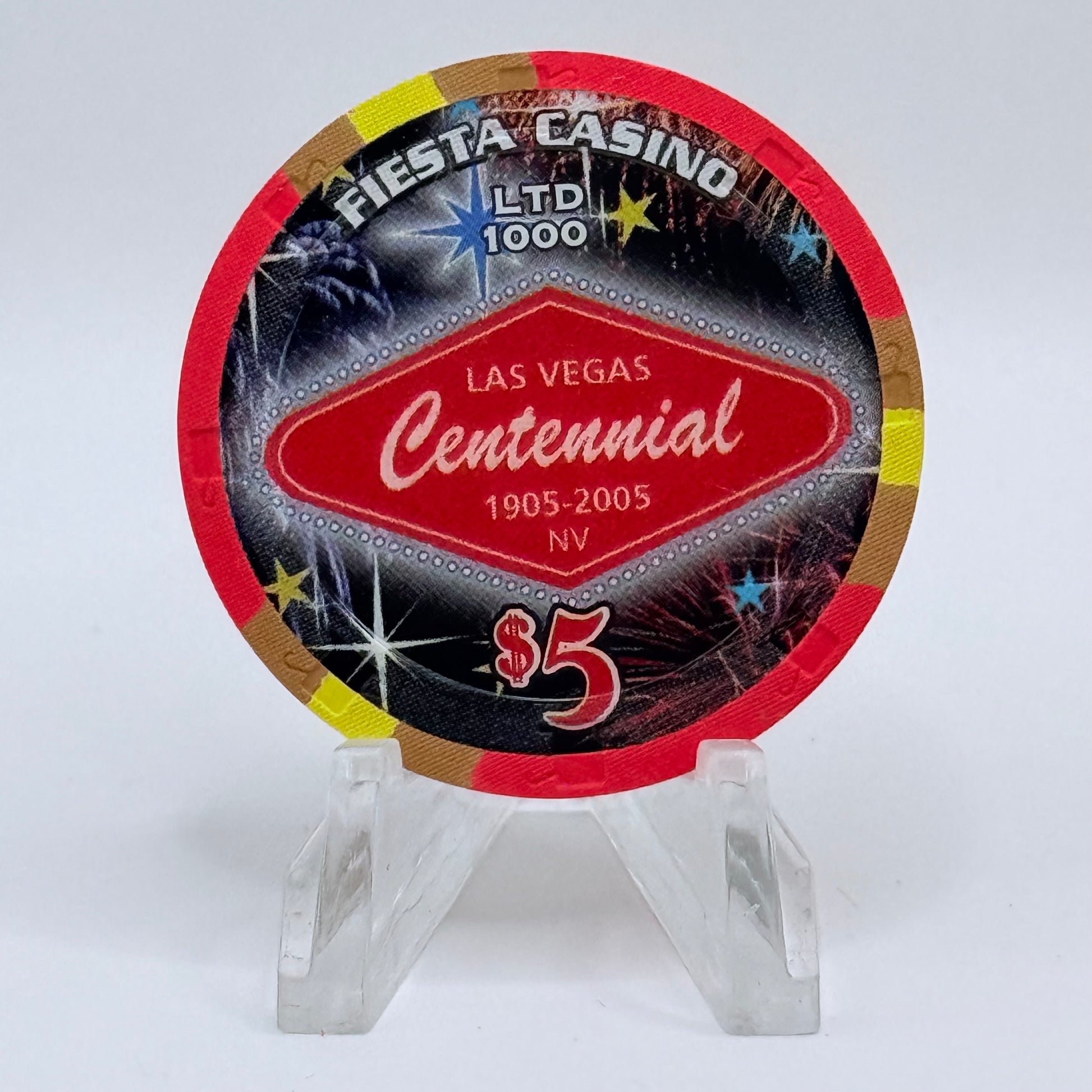 Fiesta Rancho N. Las Vegas Nevada 2005 'Las Vegas Centennial' LE $5 Casino Chip E4783