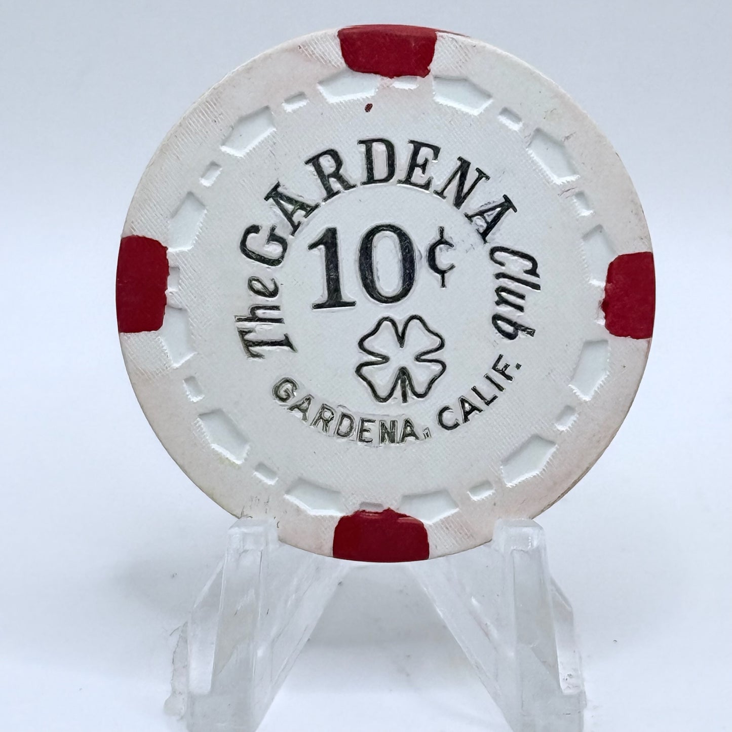The Gardena Club Gardena California 1970 $0.10 Casino Chip