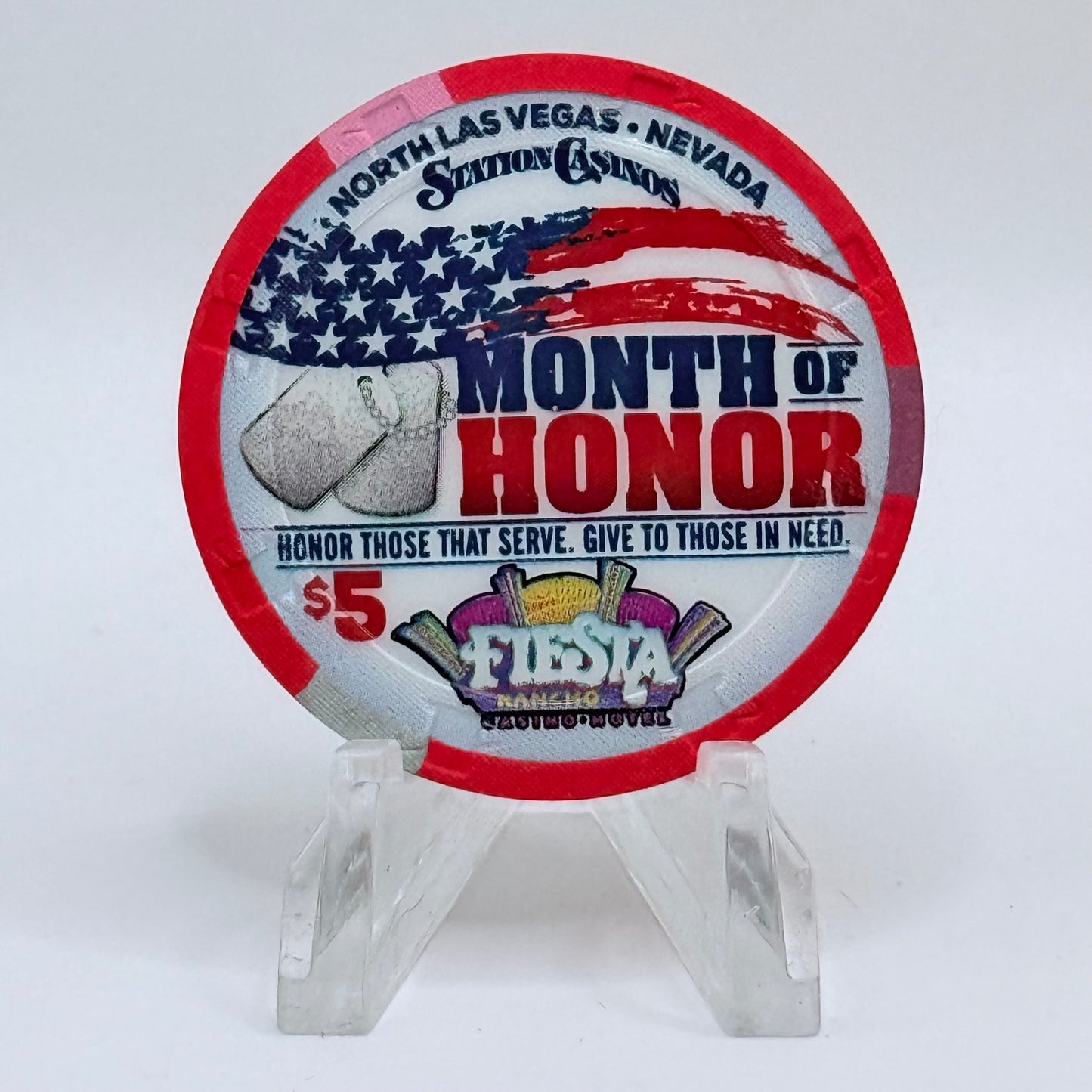 Fiesta Rancho N. Las Vegas Nevada 2015 'Month of Honor' LE $5 Casino Chip