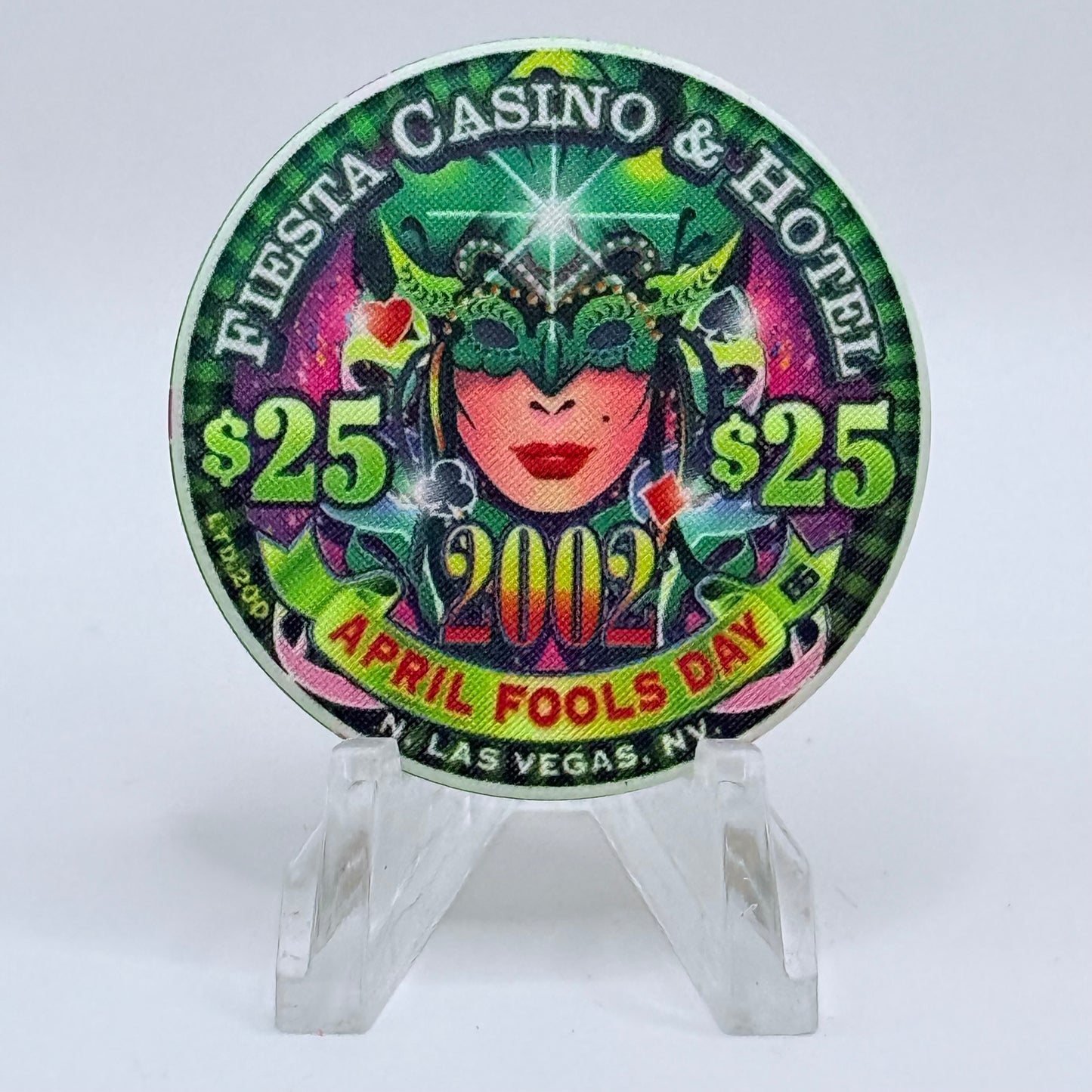 Fiesta Rancho N. Las Vegas Nevada 2002 'April Fools Day' LE $25 Casino Chip V8451