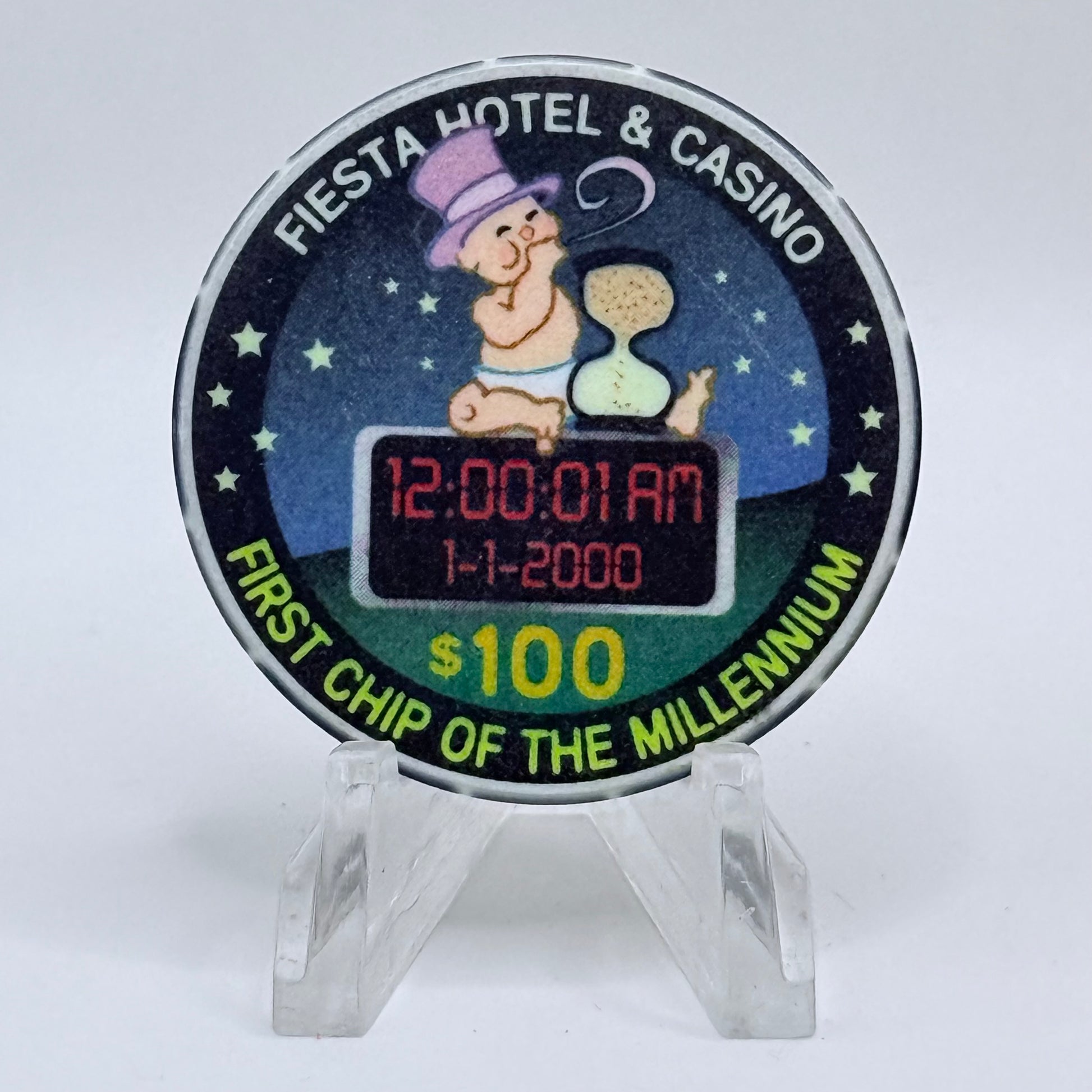 Fiesta Rancho N. Las Vegas Nevada 2000 'First Chip Of The Millennium' LE $100 Casino Chip V4129
